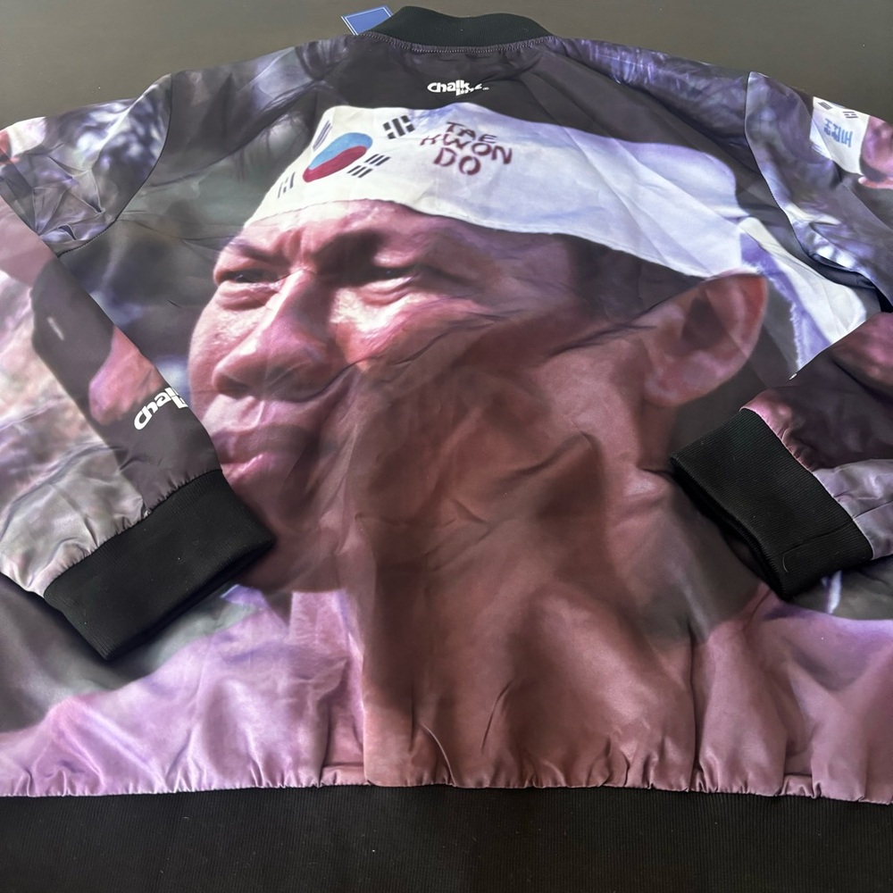 🩸👊🏽Chalk line Chong Li Bloodsport Retro Ice Fanimation Jacket L NWT! 👊🏽🩸